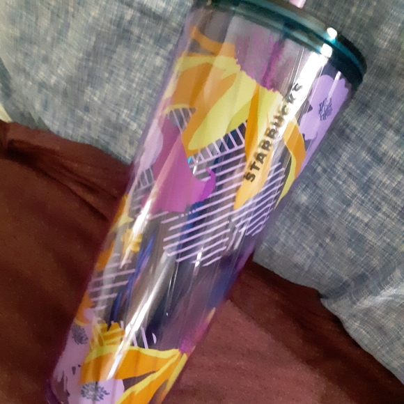 STARBUCKS LTD ED SPRING FLORAL DRINK CUP WITH STRAW! - Picture 7 of 10
